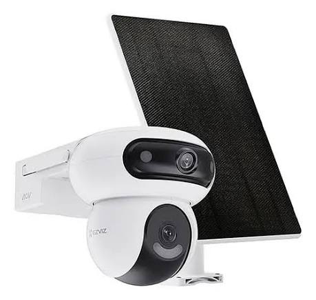 [CS-HB90/SP-R100] Ezviz - Kit Cámara WiFi 6 PT 360° Lente Dual 2K, Audio Bidireccional, IP65, Batería 10.400Mah  + Panel Solar de Alta Eficiencia