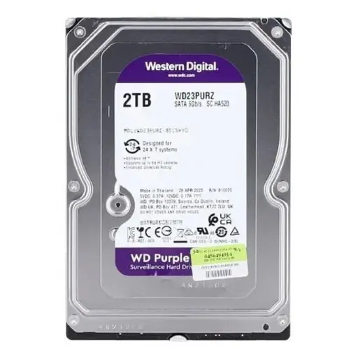 [WD23PURZ] Western Digital - Disco Duro Interno Purple2TB 5400 rpm Cache 64Mb 3.5" Videovigilancia
